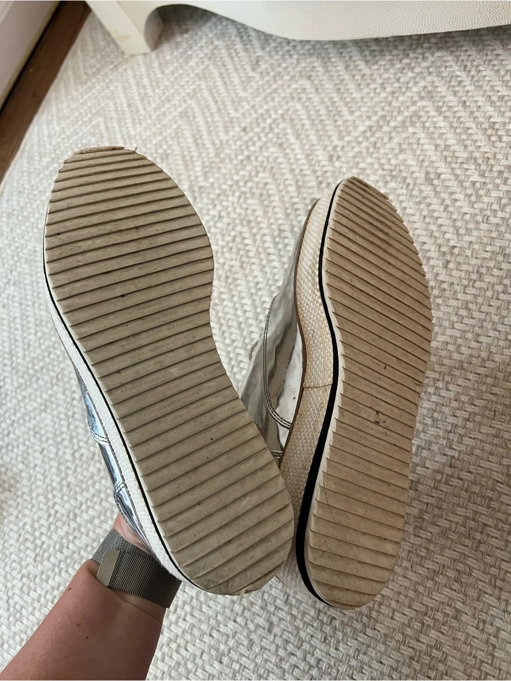 Zara Metallic Silver Platform Lace-Up Oxfords
